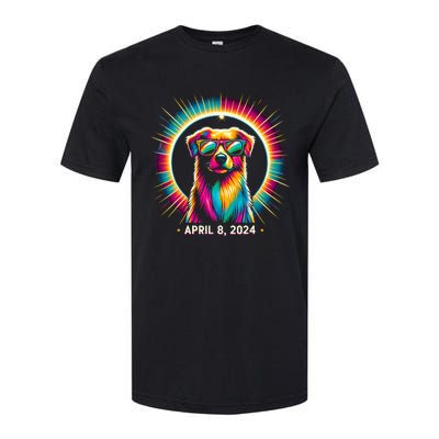 2024 Solar Eclipse dog Wearing Solar Eclipse Glasses Softstyle® CVC T-Shirt