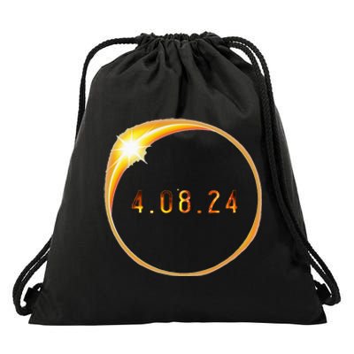 2024 Solar Eclipse American Totality Spring 4.08.24 Drawstring Bag