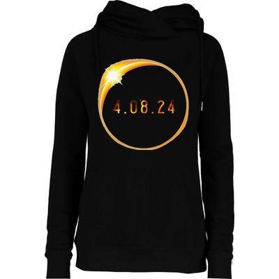 2024 Solar Eclipse American Totality Spring 4.08.24 Womens Funnel Neck Pullover Hood