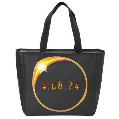 2024 Solar Eclipse American Totality Spring 4.08.24 Zip Tote Bag