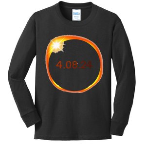 2024 Solar Eclipse American Totality Spring 4.08.24 Kids Long Sleeve Shirt