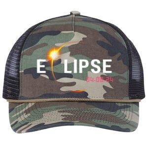 2024 Solar Eclipse 2024 04.08.24 Eclipse Retro Rope Trucker Hat Cap