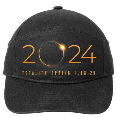 2024 Solar Eclipse American Totality Spring 4.08.24 Gift 7-Panel Snapback Hat