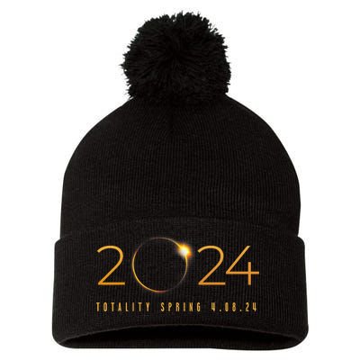 2024 Solar Eclipse American Totality Spring 4.08.24 Gift Pom Pom 12in Knit Beanie