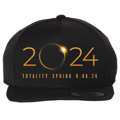 2024 Solar Eclipse American Totality Spring 4.08.24 Gift Wool Snapback Cap