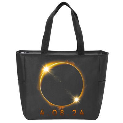 2024 Solar Eclipse 2024 040824 Eclipse Zip Tote Bag