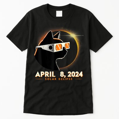 2024 Solar Eclipse Cat Wearing Solar Eclipse Glasses Tall T-Shirt
