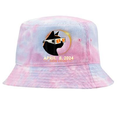 2024 Solar Eclipse Cat Wearing Solar Eclipse Glasses Tie-Dyed Bucket Hat