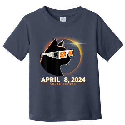 2024 Solar Eclipse Cat Wearing Solar Eclipse Glasses Toddler T-Shirt