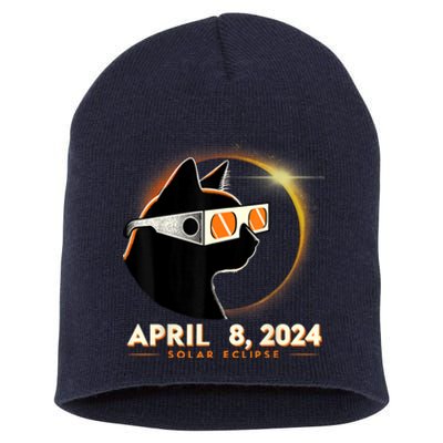 2024 Solar Eclipse Cat Wearing Solar Eclipse Glasses Short Acrylic Beanie