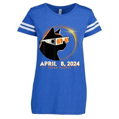 2024 Solar Eclipse Cat Wearing Solar Eclipse Glasses Enza Ladies Jersey Football T-Shirt