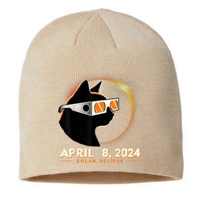 2024 Solar Eclipse Cat Wearing Solar Eclipse Glasses Sustainable Beanie