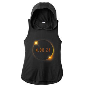 2024 Solar Eclipse American Totality Spring 4.08.24 Ladies PosiCharge Tri-Blend Wicking Draft Hoodie Tank