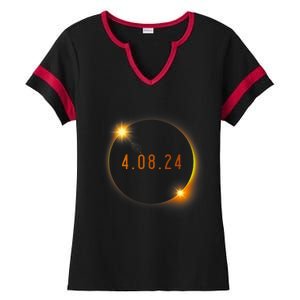 2024 Solar Eclipse American Totality Spring 4.08.24 Ladies Halftime Notch Neck Tee