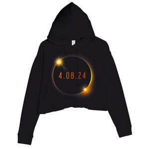 2024 Solar Eclipse American Totality Spring 4.08.24 Crop Fleece Hoodie