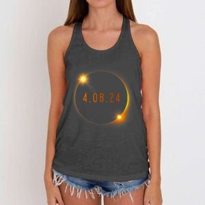 2024 Solar Eclipse American Totality Spring 4.08.24 Women's Knotted Racerback Tank