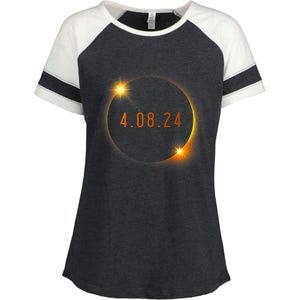 2024 Solar Eclipse American Totality Spring 4.08.24 Enza Ladies Jersey Colorblock Tee