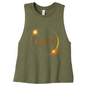 2024 Solar Eclipse American Totality Spring 4.08.24 Women's Racerback Cropped Tank