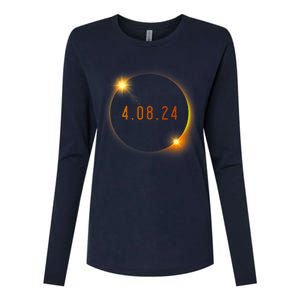 2024 Solar Eclipse American Totality Spring 4.08.24 Womens Cotton Relaxed Long Sleeve T-Shirt