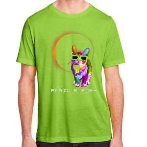 2024 Solar Eclipse Cat Wearing Solar Eclipse Glasses Adult ChromaSoft Performance T-Shirt