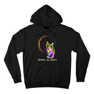 2024 Solar Eclipse Cat Wearing Solar Eclipse Glasses Hoodie