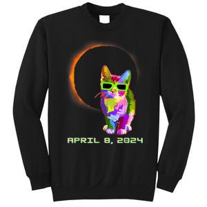 2024 Solar Eclipse Cat Wearing Solar Eclipse Glasses Sweatshirt