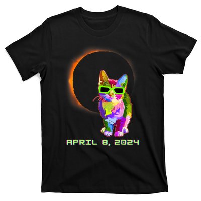 2024 Solar Eclipse Cat Wearing Solar Eclipse Glasses T-Shirt