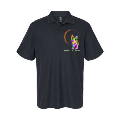 2024 Solar Eclipse Cat Wearing Solar Eclipse Glasses Softstyle Adult Sport Polo