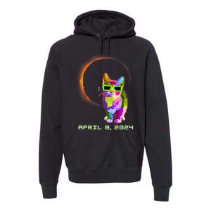 2024 Solar Eclipse Cat Wearing Solar Eclipse Glasses Premium Hoodie