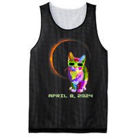 2024 Solar Eclipse Cat Wearing Solar Eclipse Glasses Mesh Reversible Basketball Jersey Tank