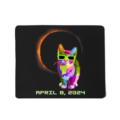 2024 Solar Eclipse Cat Wearing Solar Eclipse Glasses Mousepad