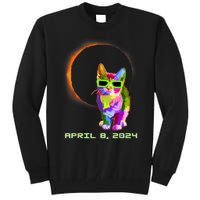 2024 Solar Eclipse Cat Wearing Solar Eclipse Glasses Tall Sweatshirt