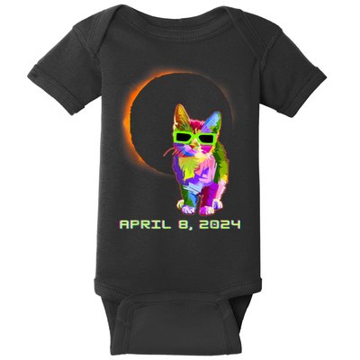 2024 Solar Eclipse Cat Wearing Solar Eclipse Glasses Baby Bodysuit