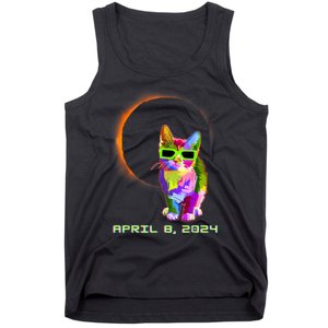 2024 Solar Eclipse Cat Wearing Solar Eclipse Glasses Tank Top