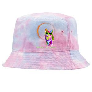 2024 Solar Eclipse Cat Wearing Solar Eclipse Glasses Tie-Dyed Bucket Hat