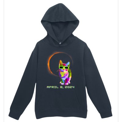 2024 Solar Eclipse Cat Wearing Solar Eclipse Glasses Urban Pullover Hoodie