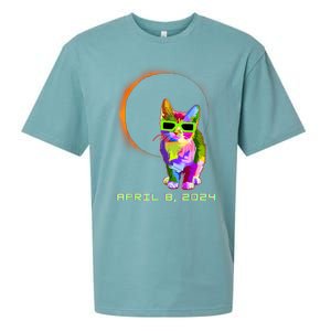 2024 Solar Eclipse Cat Wearing Solar Eclipse Glasses Sueded Cloud Jersey T-Shirt