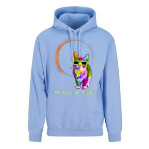 2024 Solar Eclipse Cat Wearing Solar Eclipse Glasses Unisex Surf Hoodie