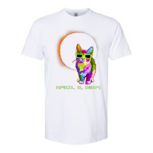 2024 Solar Eclipse Cat Wearing Solar Eclipse Glasses Softstyle CVC T-Shirt