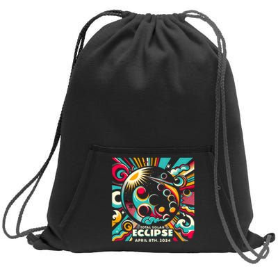 2024 Solar Eclipse 2024 04.08.24 Eclipse Design Sweatshirt Cinch Pack Bag