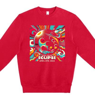 2024 Solar Eclipse 2024 04.08.24 Eclipse Design Premium Crewneck Sweatshirt