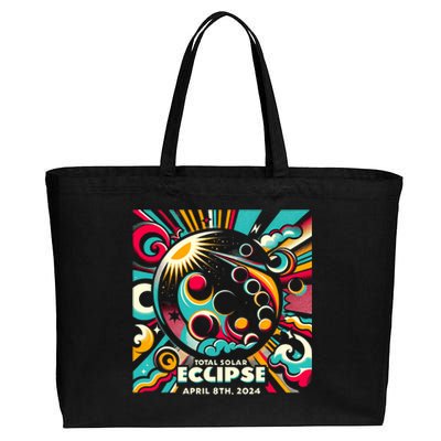 2024 Solar Eclipse 2024 04.08.24 Eclipse Design Cotton Canvas Jumbo Tote