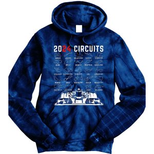 2024 Schedule Formula Racing Formula Fan Car White Design Tie Dye Hoodie