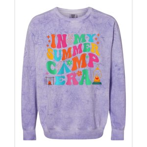 2 Side Groovy In My Summer Camp Era Retro Camping Crew Colorblast Crewneck Sweatshirt