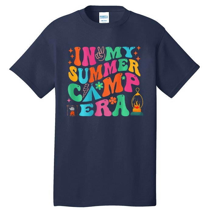 2 Side Groovy In My Summer Camp Era Retro Camping Crew Tall T-Shirt