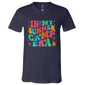 2 Side Groovy In My Summer Camp Era Retro Camping Crew V-Neck T-Shirt