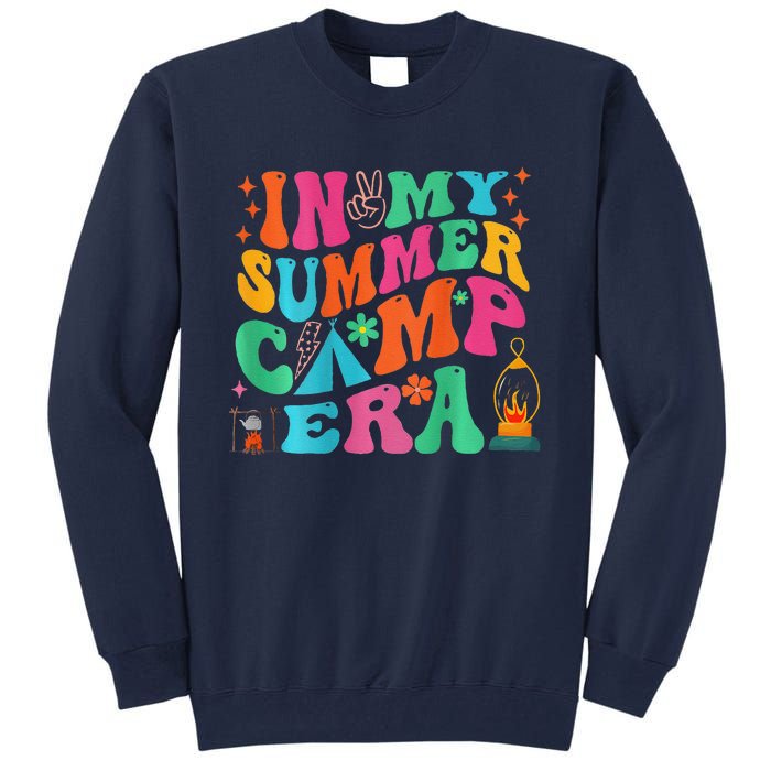 2 Side Groovy In My Summer Camp Era Retro Camping Crew Tall Sweatshirt