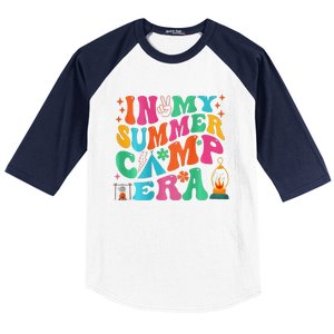 2 Side Groovy In My Summer Camp Era Retro Camping Crew Baseball Sleeve Shirt