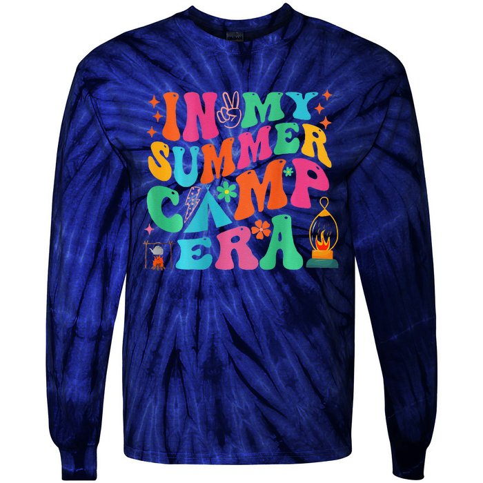 2 Side Groovy In My Summer Camp Era Retro Camping Crew Tie-Dye Long Sleeve Shirt