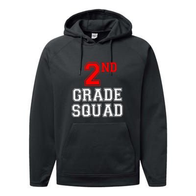 2ND Second Grade Squad Back To School Teacher Gifts Performance Fleece Hoodie